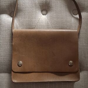 Minimal Snap Leather Shoulder Bag | Made in France